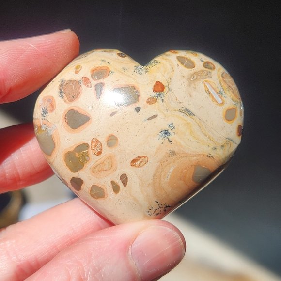 Other - Peruvian Leopardite Jasper Polished Heart Natural Mineral Stone Rock Valentine